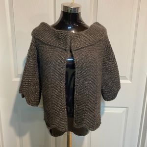 Arden B Wool Blend Metallic Grey Sweater Size M